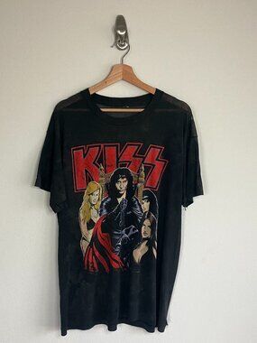 Vintage 1990 KISS Gene Simmons "It's A Dirty Job" Graphic Tee Large